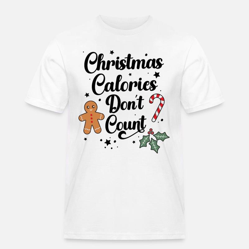 Weihnachtskalorien zählen nicht - Männer Workwear T-Shirt - Weiß