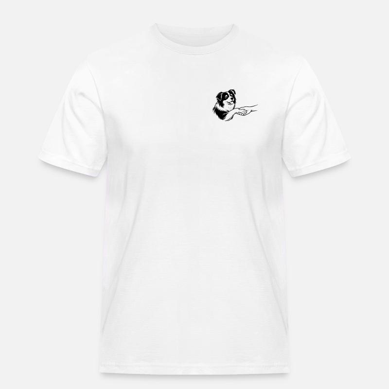 Ein Versprechen auf vier Pfoten - Männer Workwear T-Shirt - Weiß