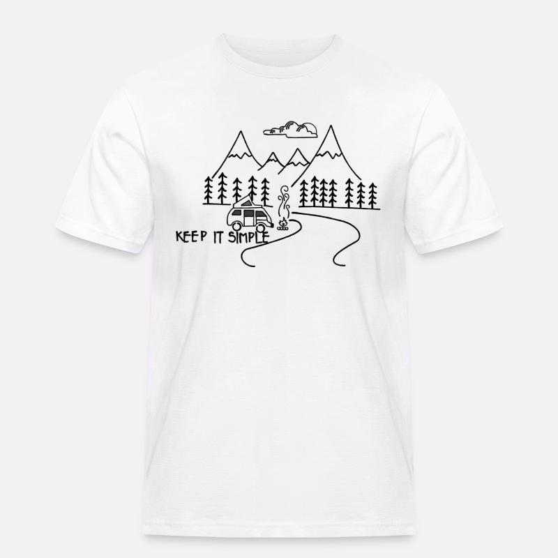 Keep it simple camping - Männer Workwear T-Shirt - Weiß