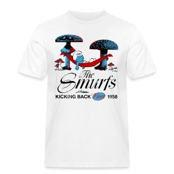 Schtroumpfs Design Rétro Avec Schtroumpf Endormi - T-shirt Workwear homme - blanc - Devant - AI Model Male 185 dark (185cm)