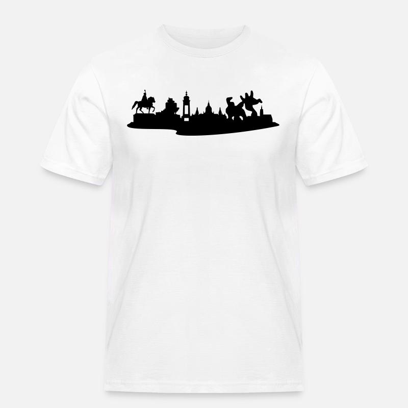 Hannover // Skyline // Silhouette // Skylineshirt - Männer Workwear T-Shirt - Weiß
