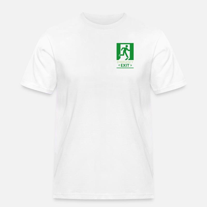 Emergency Exit Basic Green - Men's Workwear T-Shirt - white