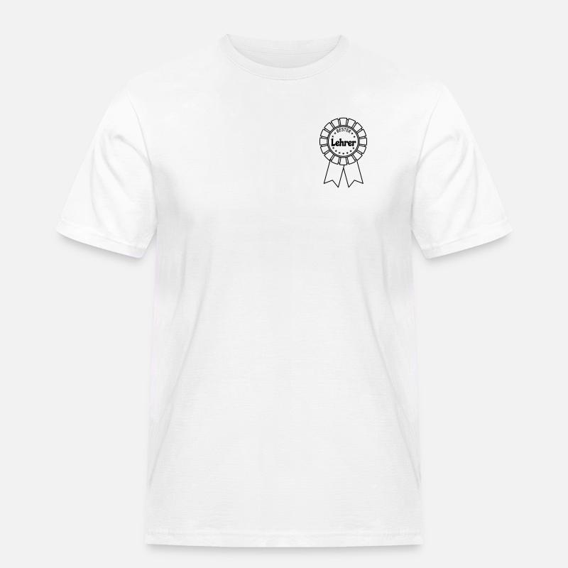 Bester Lehrer - Männer Workwear T-Shirt - Weiß