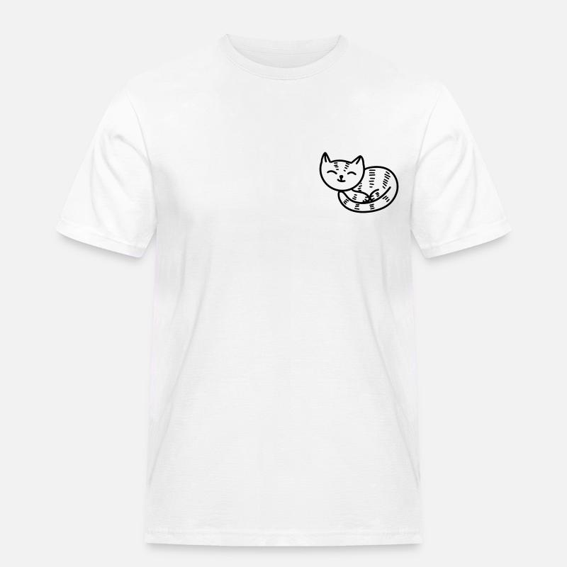 Snoozing Kitty (Tiger) - Männer Workwear T-Shirt - Weiß