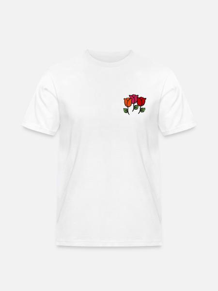Blumen - Männer Workwear T-Shirt - Weiß