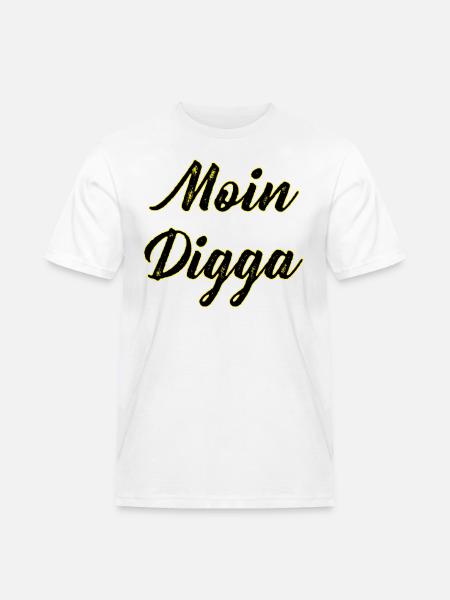 Moin Digga - Männer Workwear T-Shirt - Weiß