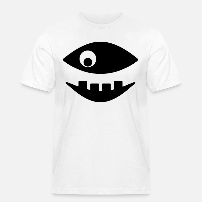 Fisch zeigt Zähne - Männer Workwear T-Shirt - Weiß