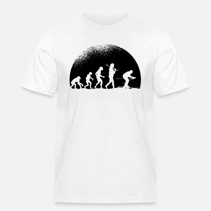 Evolution Ski - Männer Workwear T-Shirt - Weiß