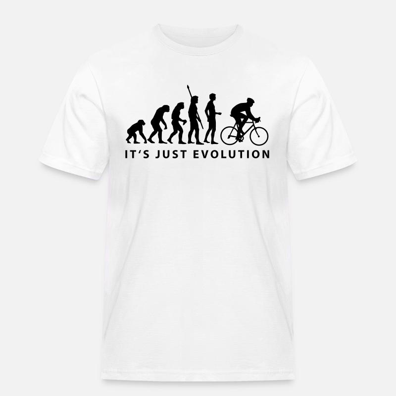 evolution_radfahrer_b - Männer Workwear T-Shirt - Weiß