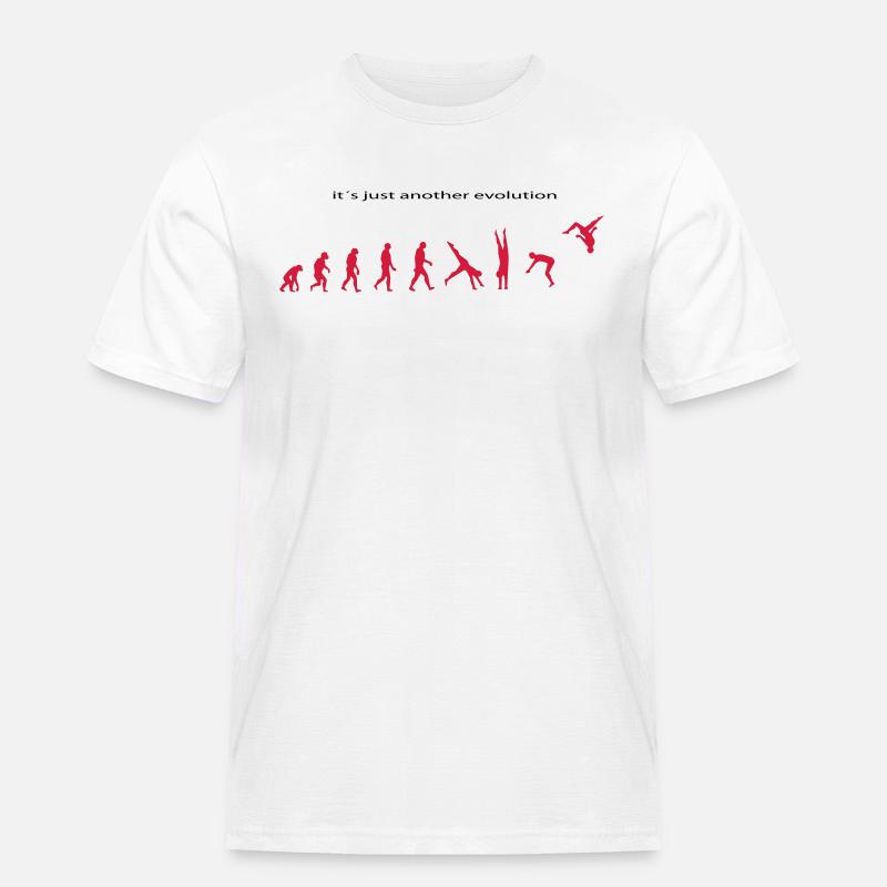 Evolution - Männer Workwear T-Shirt - Weiß