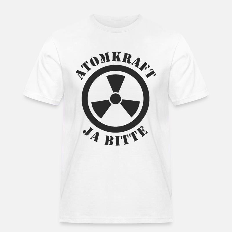Atomkraft, Ja bitte - Männer Workwear T-Shirt - Weiß