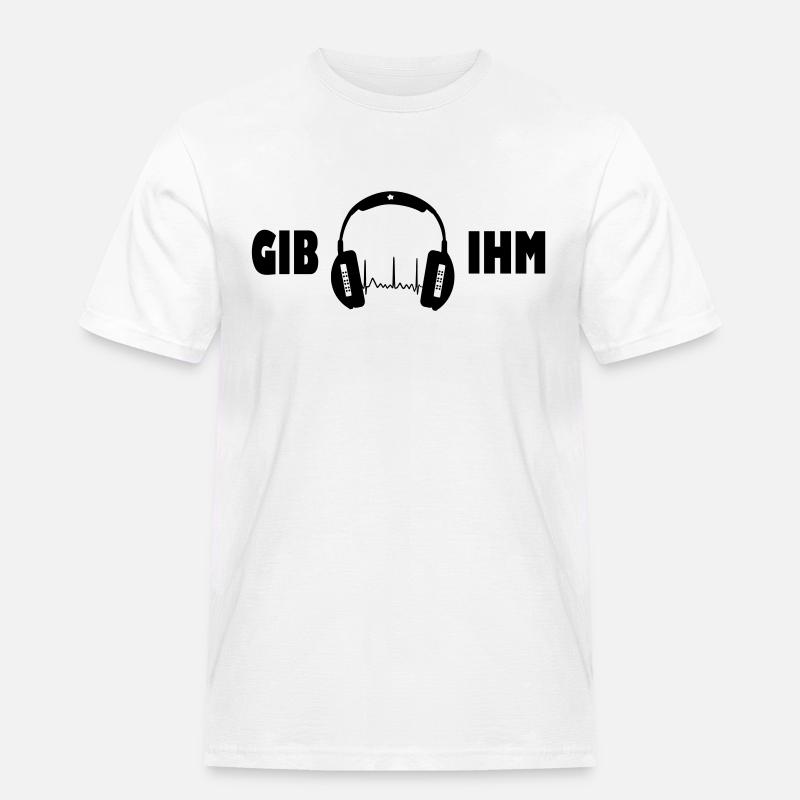 gib ihm kopfhörer exit-shirt - Männer Workwear T-Shirt - Weiß