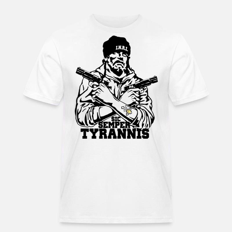 Spruch - Sic Semper Tyrannis - Männer Workwear T-Shirt - Weiß