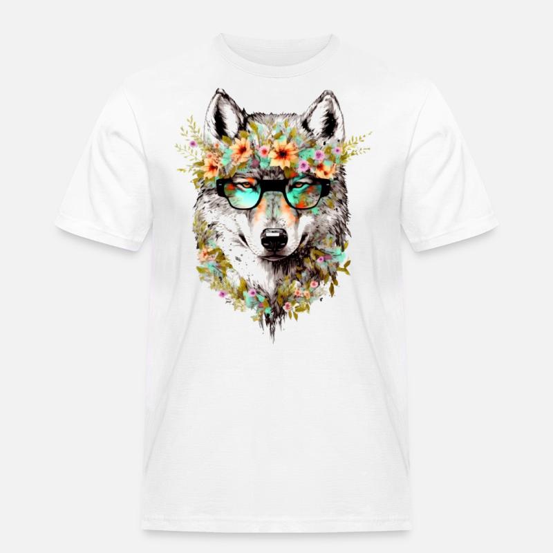 Cooler Wolf - Männer Workwear T-Shirt - Weiß