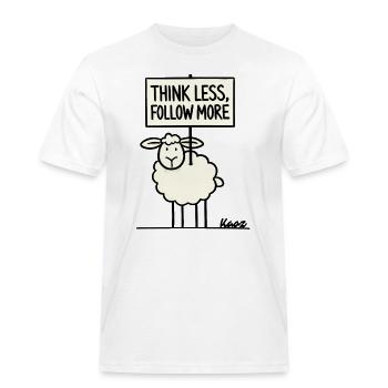 Protest Schaf: weniger denken, mehr folgen - Männer Workwear T-Shirt - Weiß - Vorne - AI Model Male 185 dark (185cm)