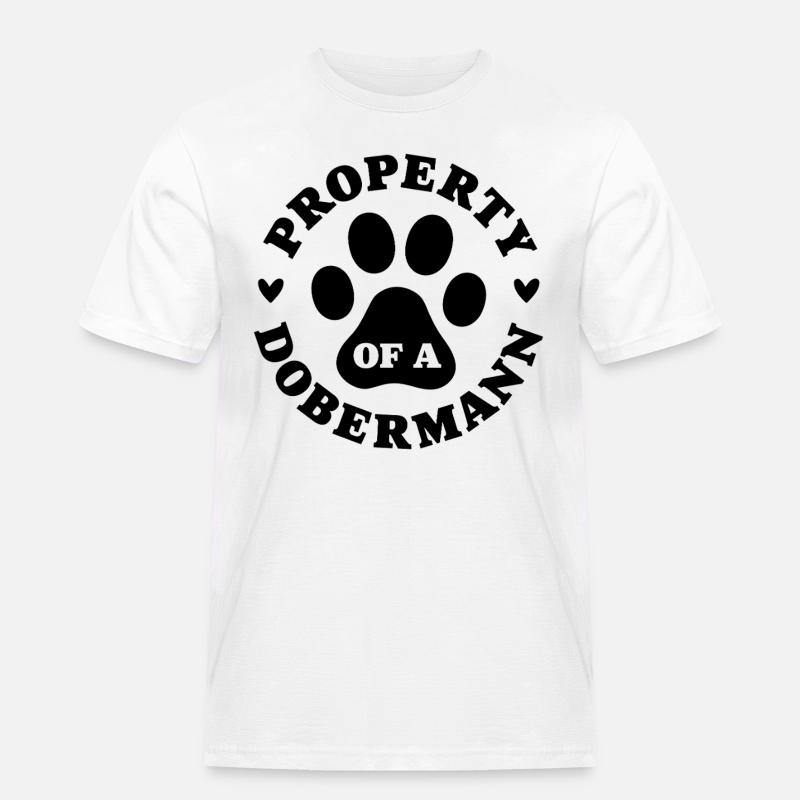 Eigentum eines Dobermanns - Männer Workwear T-Shirt - Weiß