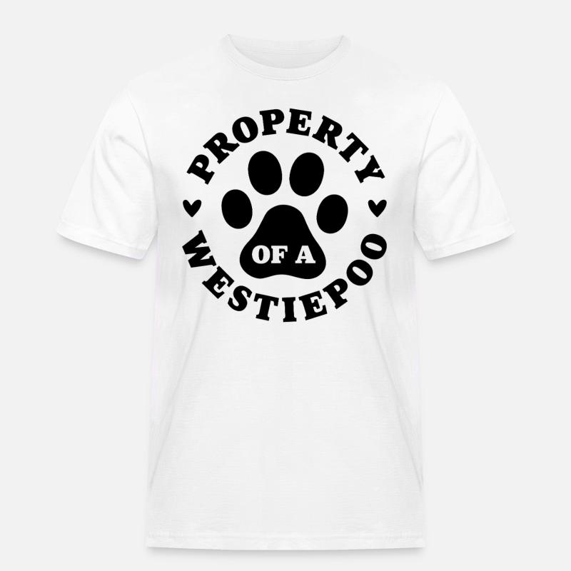Eigentum eines Westiepoo - Männer Workwear T-Shirt - Weiß