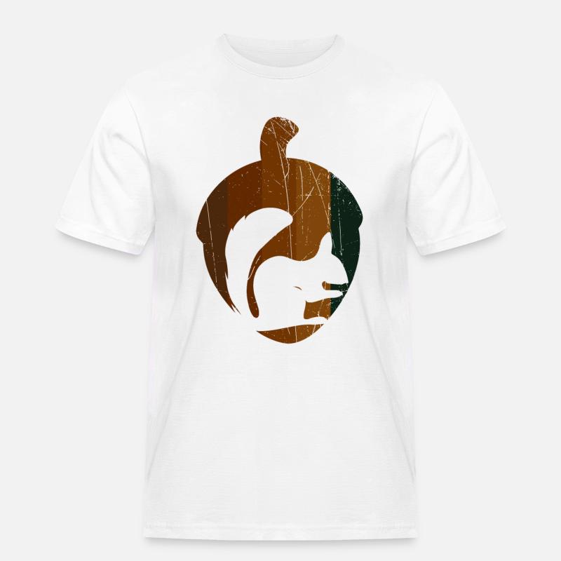 Haselnuss - Eichhörnchen - Männer Workwear T-Shirt - Weiß