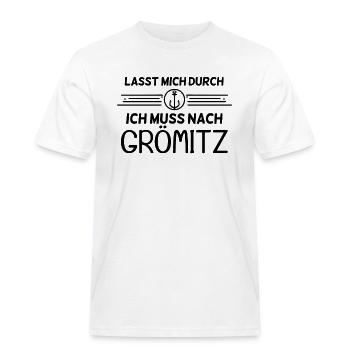 Grömitz Ostsee Spruch Geschenk - Männer Workwear T-Shirt - Weiß - Vorne - AI Model Male 185 dark (185cm)