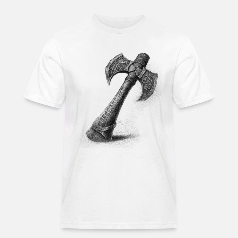 Fear the axe Wikinger Axt - Männer Workwear T-Shirt - Weiß