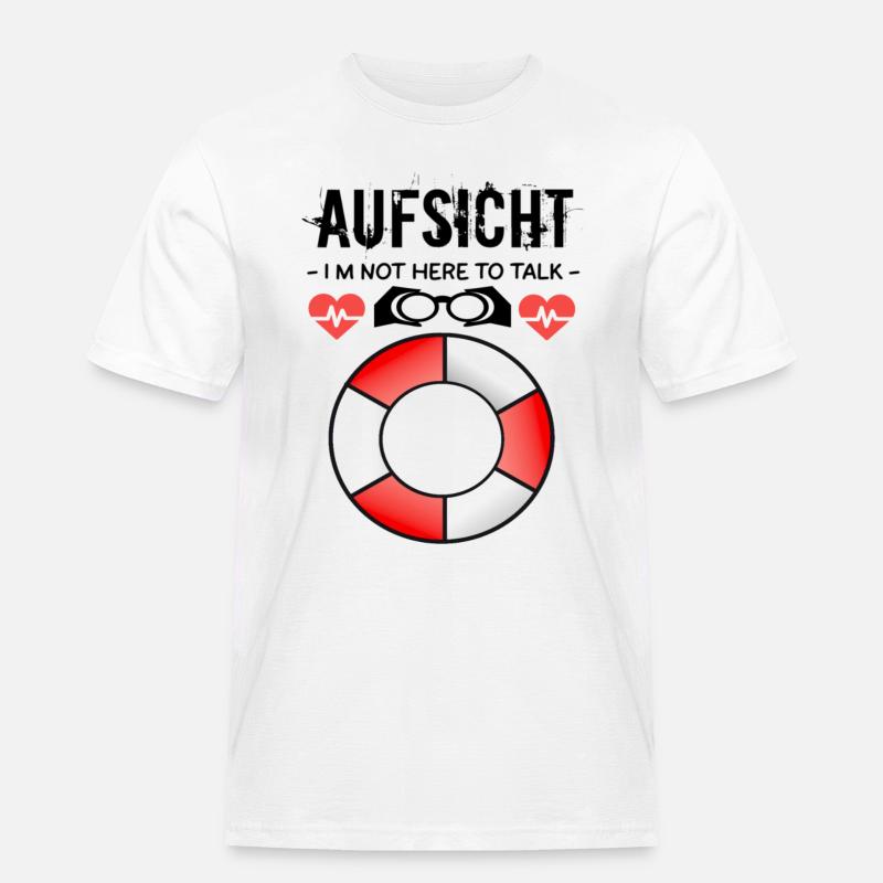 Aufsicht - Badeaufsicht - Männer Workwear T-Shirt - Weiß