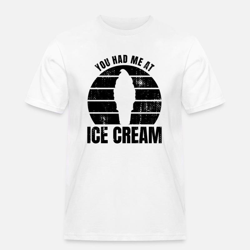 Du hattest mich bei Eiscreme - Männer Workwear T-Shirt - Weiß