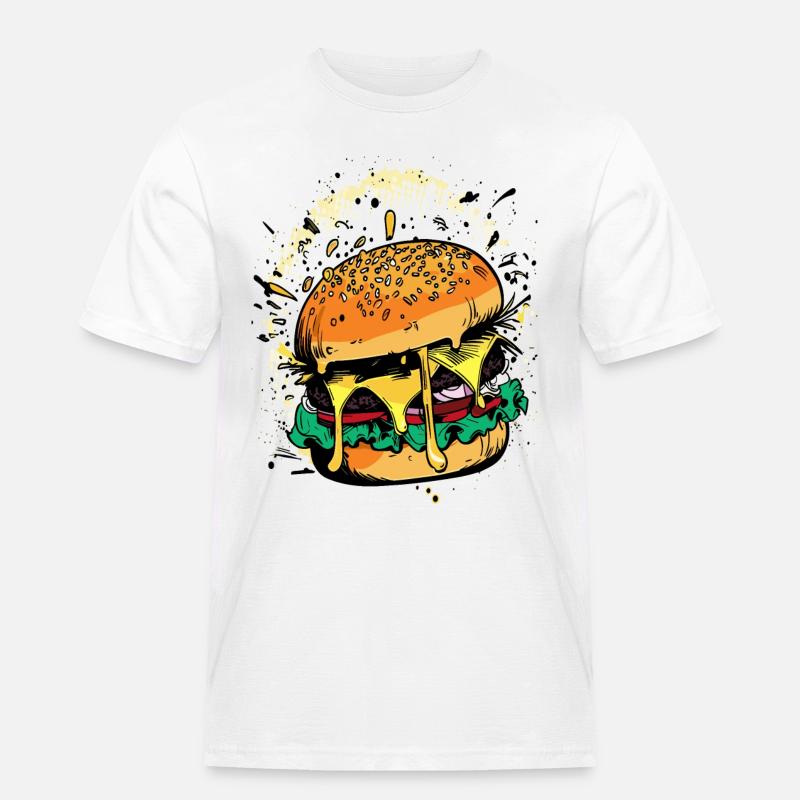 Cheeseburger Comic Burger - T-shirt Workwear homme - blanc