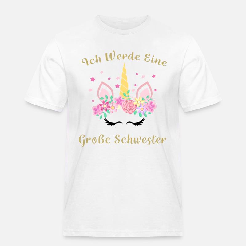 Ich werde Große Schwester - Männer Workwear T-Shirt - Weiß