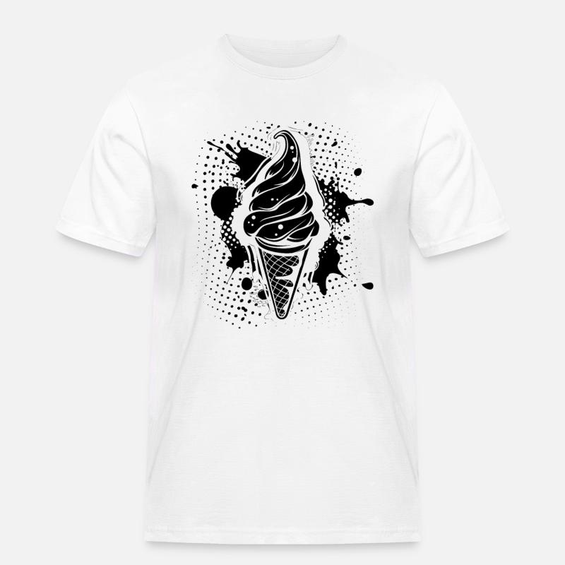 Eiswaffel - Männer Workwear T-Shirt - Weiß