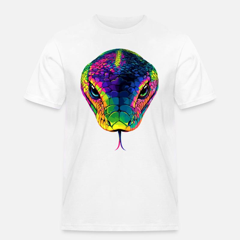 Schlange Python Kobra Mamba Klapperschlange Snake - Männer Workwear T-Shirt - Weiß