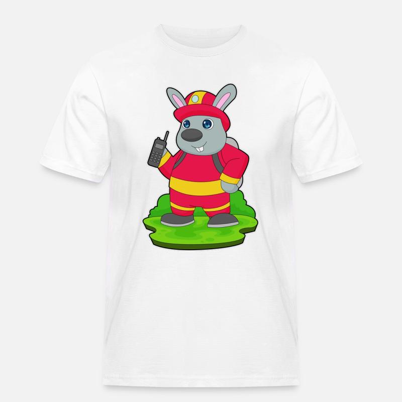 Rabbit Firefighter Fire Brigade - Men's Workwear T-Shirt - white