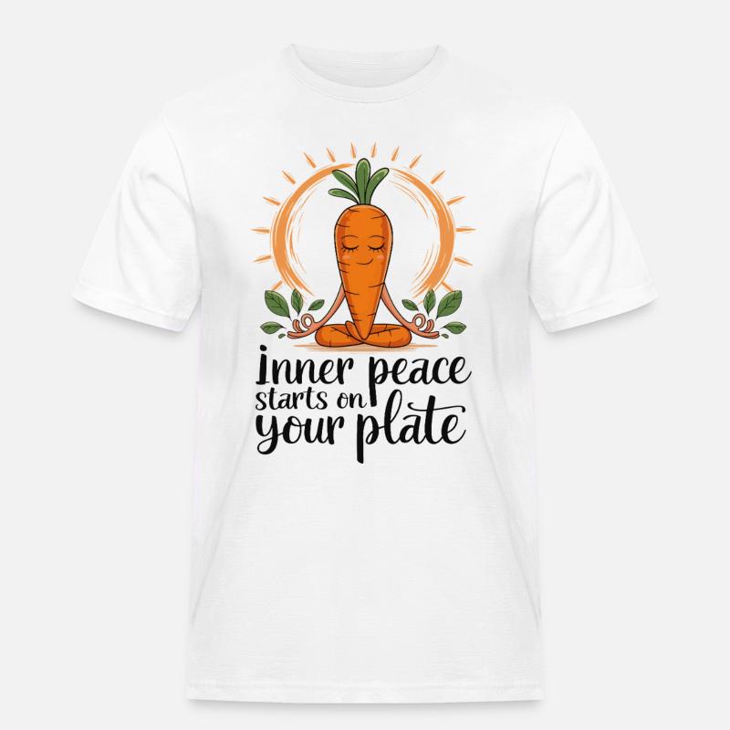 Innere Ruhe beginnt auf dem Teller - Männer Workwear T-Shirt - Weiß