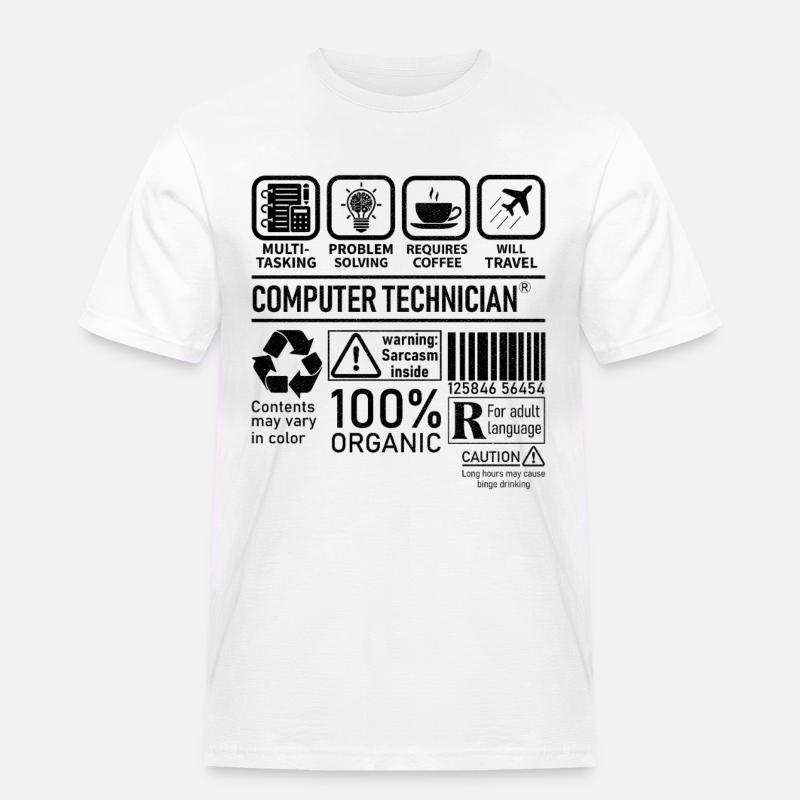 Computer Technician multi tasking problem solving - Men's Workwear T-Shirt - white
