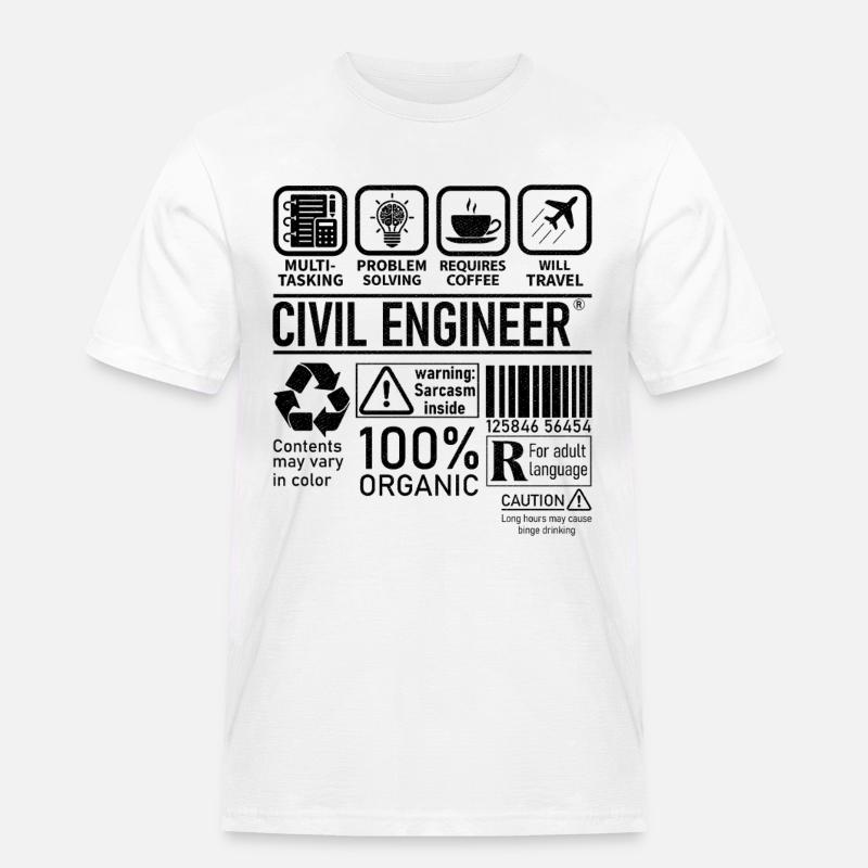 Civil Engineer multi tasking problem solving - Männer Workwear T-Shirt - Weiß