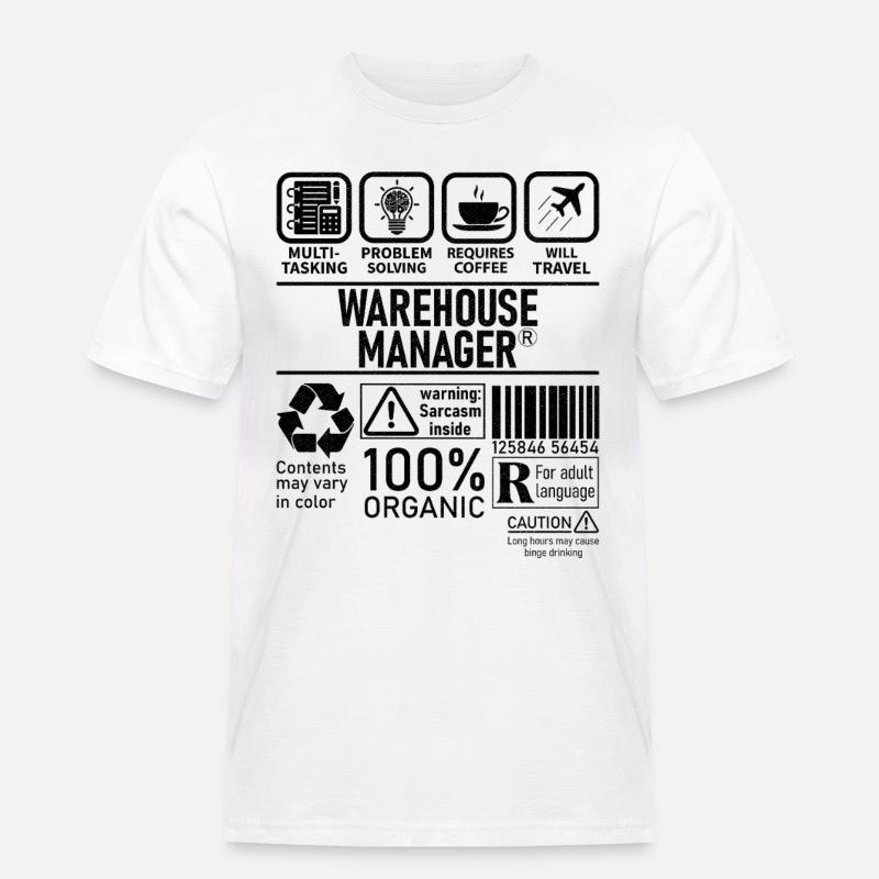 Warehouse Manager multi tasking problem solving - Männer Workwear T-Shirt - Weiß