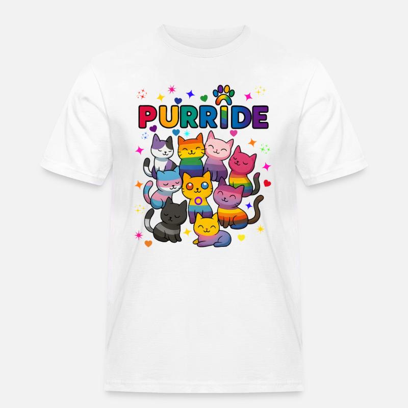 Purride Chats LGBT - T-shirt Workwear homme - blanc
