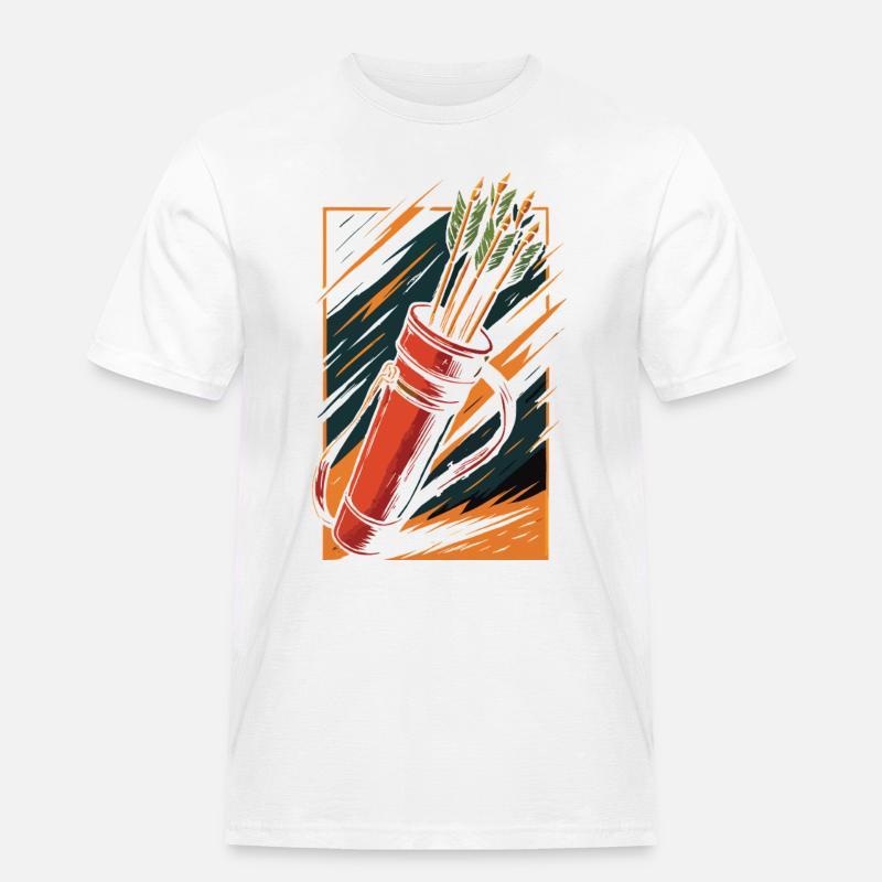 Bogenschießen Bogen Köcher Pfeile Design - Männer Workwear T-Shirt - Weiß