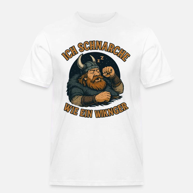 Ich schnarche wie ein Wikinger - Männer Workwear T-Shirt - Weiß