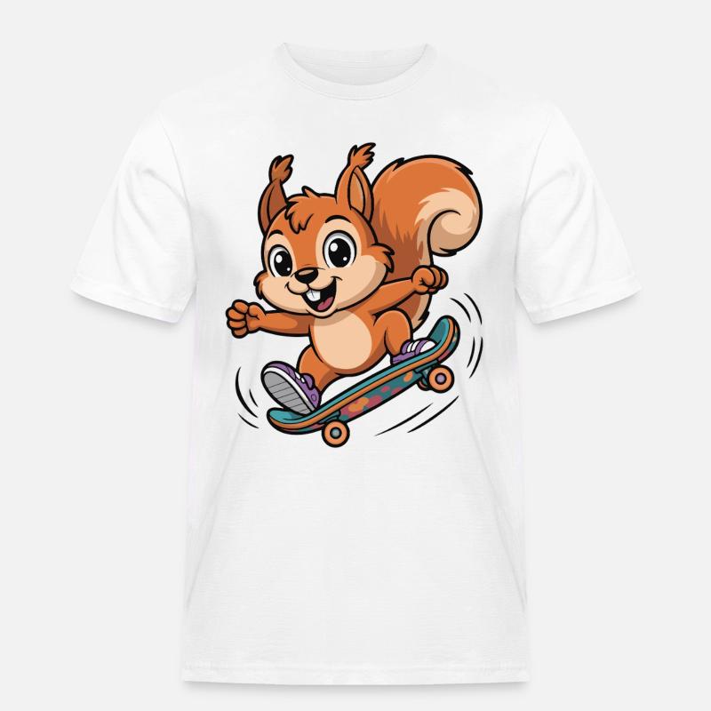 Skate-Eichhörnchen Sprinter - Männer Workwear T-Shirt - Weiß