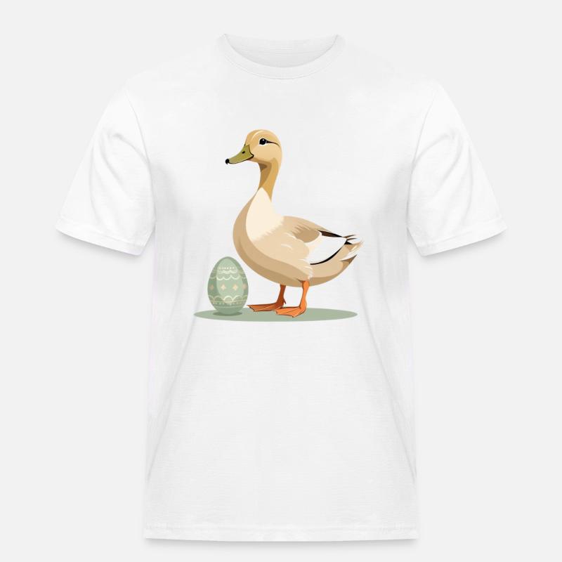 Spring duck with Easter egg - Men's Workwear T-Shirt - white