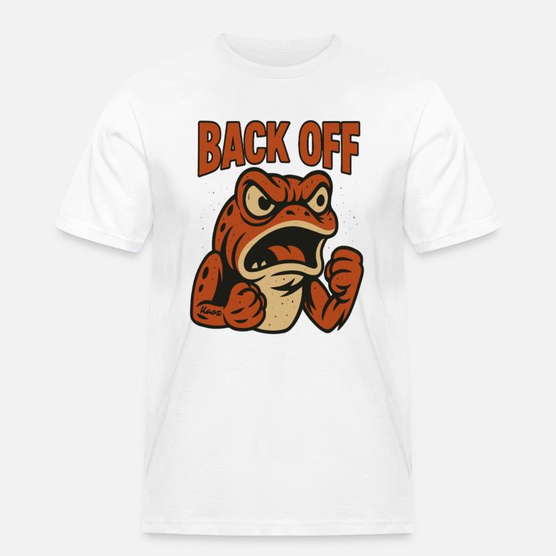 Back Off Angry Frog Patch - Men's Workwear T-Shirt - white