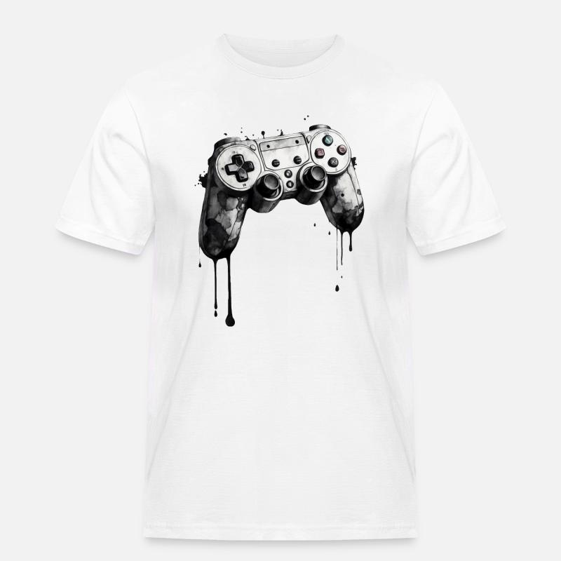 Controller Breakdown: Game Over - Männer Workwear T-Shirt - Weiß
