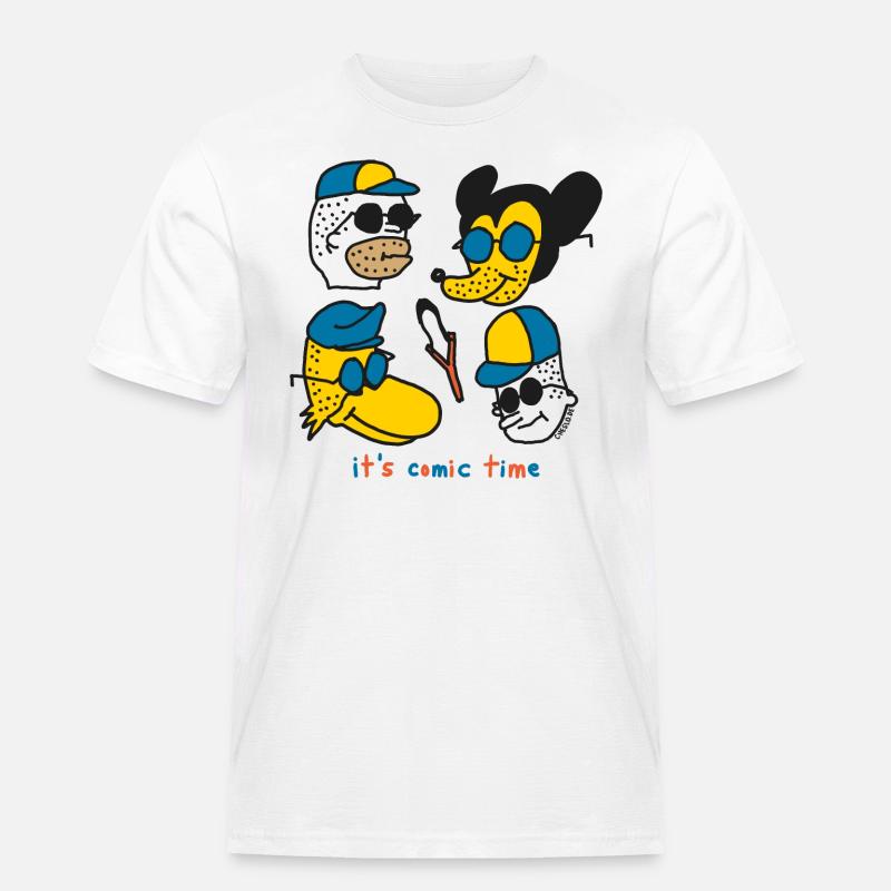 It´s Comic Time by Cheslo - Männer Workwear T-Shirt - Weiß