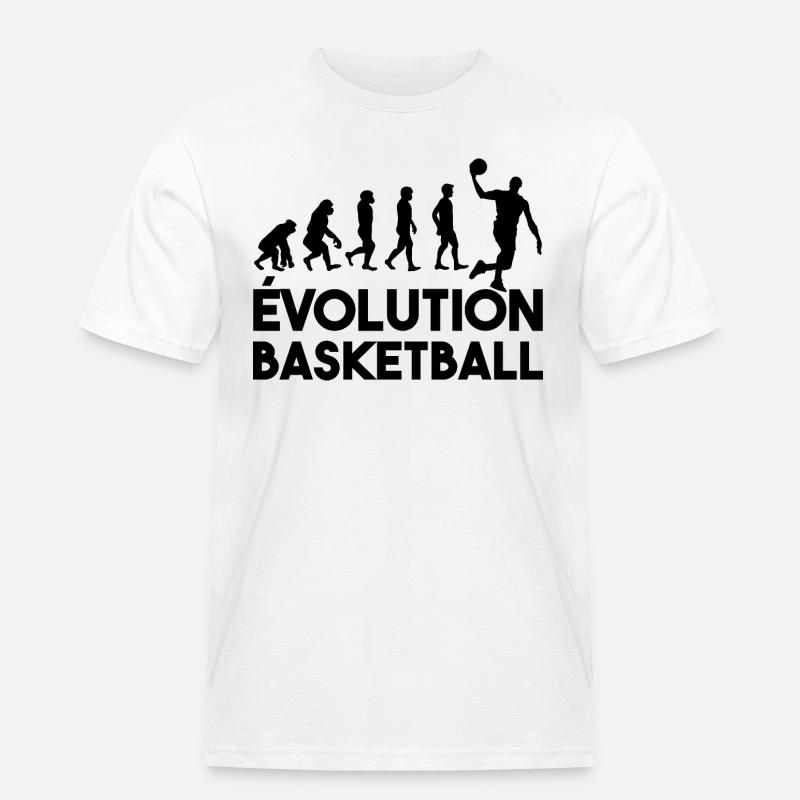 Basketball-Evolution - Männer Workwear T-Shirt - Weiß