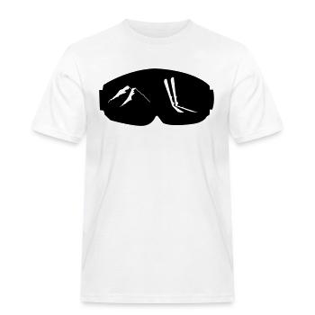 Ski, ski, ski, après-ski, freeski, freeskiing - T-shirt Workwear homme - blanc - Devant - AI Model Male 185 dark (185cm)