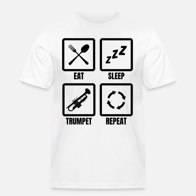 Trompeter Routine - Männer Workwear T-Shirt - Weiß
