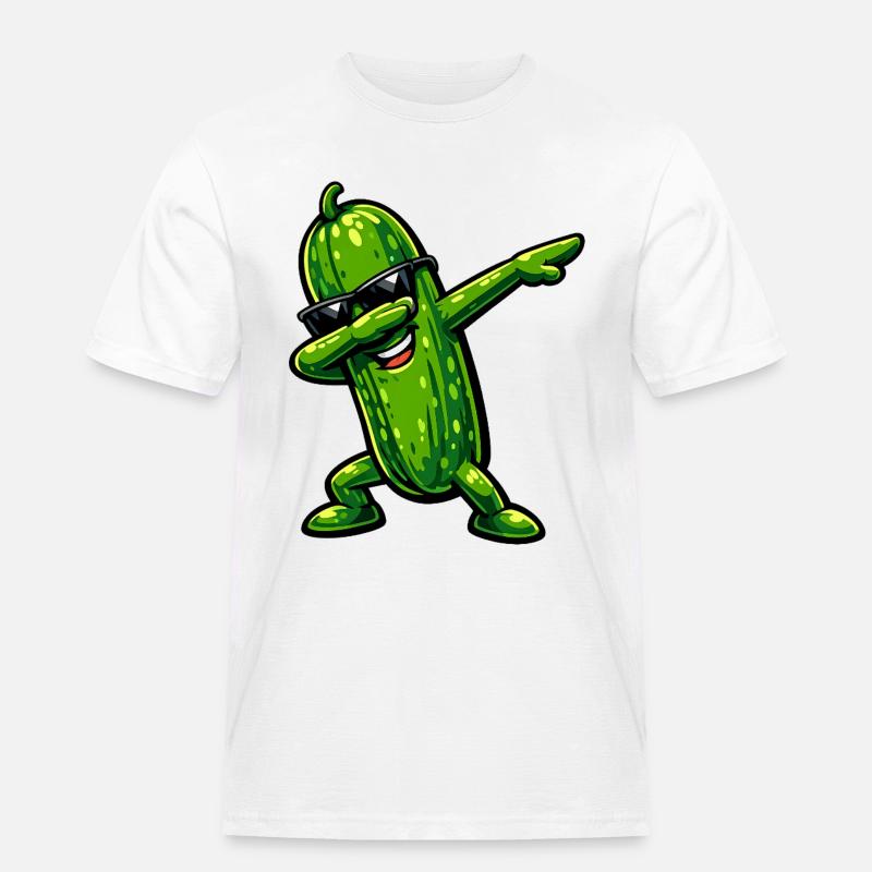 Dabbing Gurke - Männer Workwear T-Shirt - Weiß