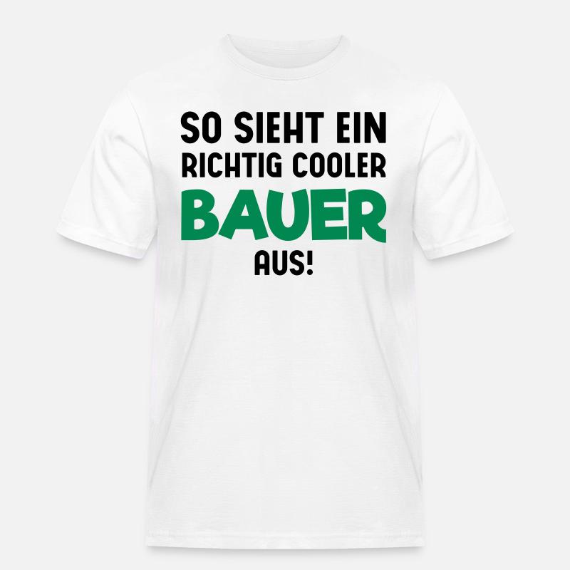 Cooler Bauer - Männer Workwear T-Shirt - Weiß