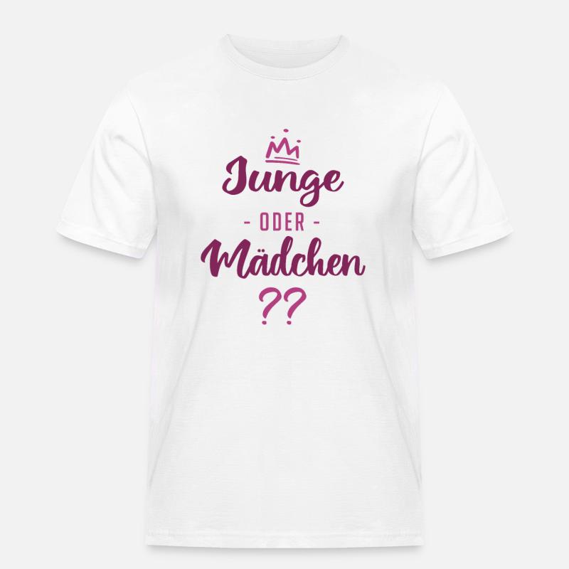 Junge oder Mädchen? Schwanger - Schwangerschaft - Männer Workwear T-Shirt - Weiß