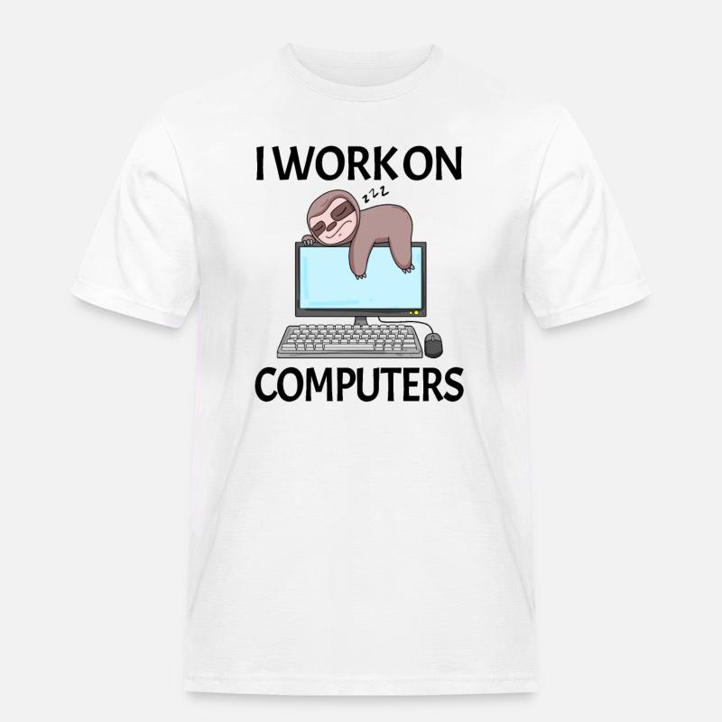 Computer Nerd Programmierer Herren Geschenk - Männer Workwear T-Shirt - Weiß